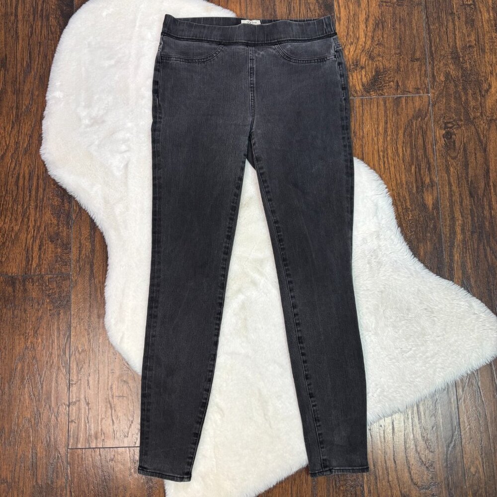 J. Crew Jeggings 29T Gray Elastic Waist Pull-On Skinny Jeans Stretch Mid-Rise 29